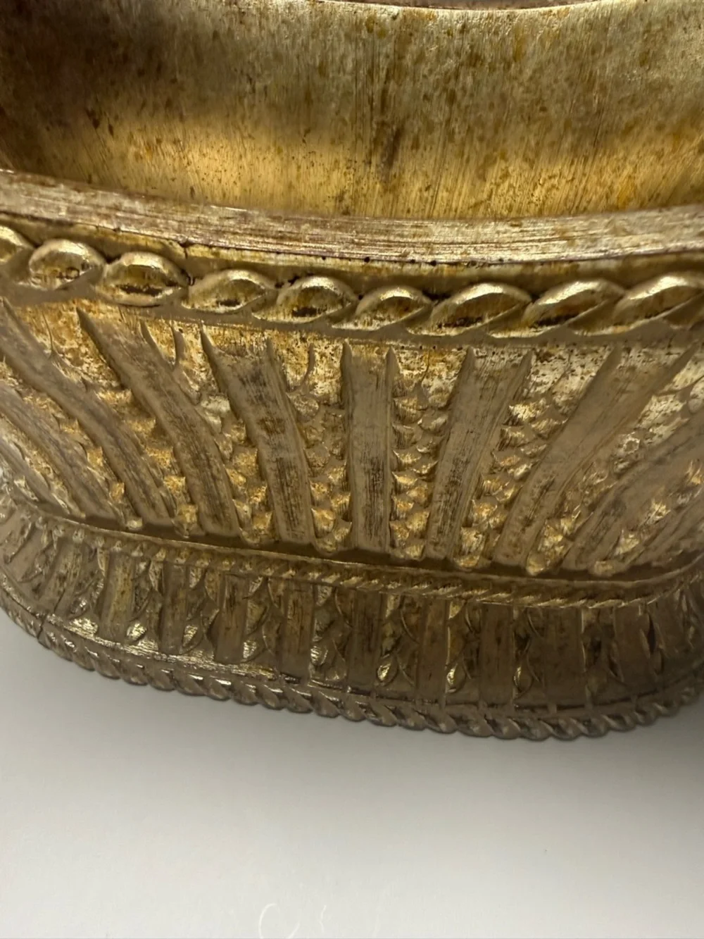 Vintage John Richard Gold Planter Hollywood Regency Oval